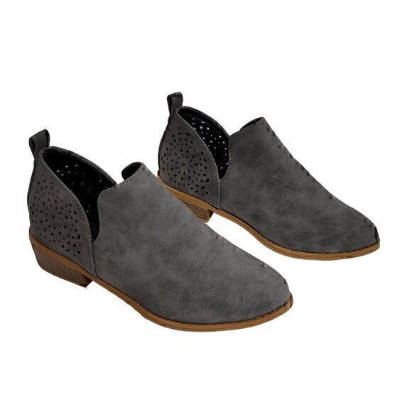 Women's Ankle Boots Pointed Toe Low Heel Gray 7.5, EU 38 - Picture 5 of 8